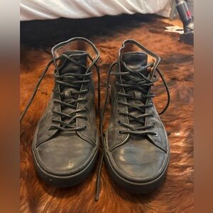 Frye 100% leather, black, size 8.5 lace ups.